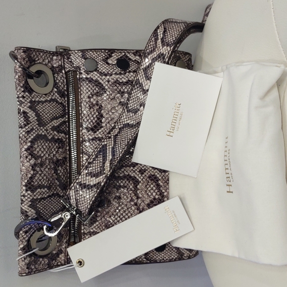 HAMMITT Snakeskin Tony Small gunmetal Crossbody Adjustable Purse handbag Animal - Picture 6 of 6